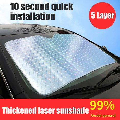[Yue Xing Hui] 1 pare-soleil laser pour voiture, isolation thermique et protection solaire pour pare-brise avant (emballé), taille moyenne 140 x 70 cm