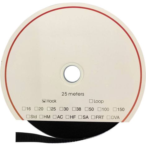 FASTECH® T0102599990225 Bande auto-agrippante acrylate à coller partie crochets (L x l) 25000 mm x 25 mm noir 25 m V658241 (1/2)