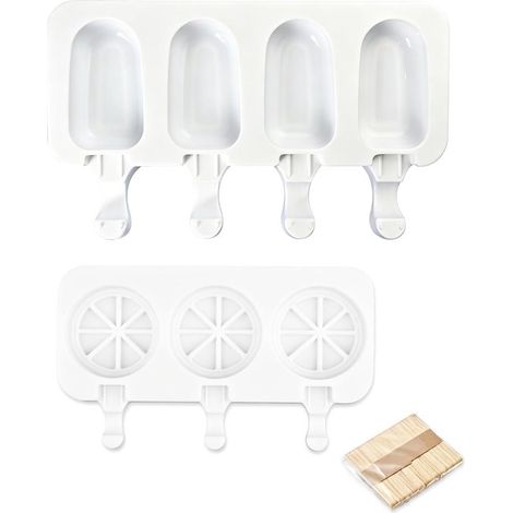 2 stampi per ghiaccio in silicone riutilizzabili per gelati fatti in casa e salutari. (1/5)