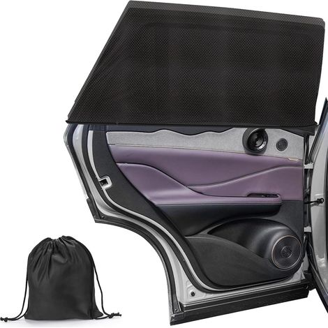 2 Pièces Accessoire Voiture, Pare Soleil Voiture Bébé, Pare Soleil Voiture avec Poches de Stockage, UV Protection Anti Moustiquaire Chaussette Voiture Soleil, Convient Plupart des Voitures (1/5)