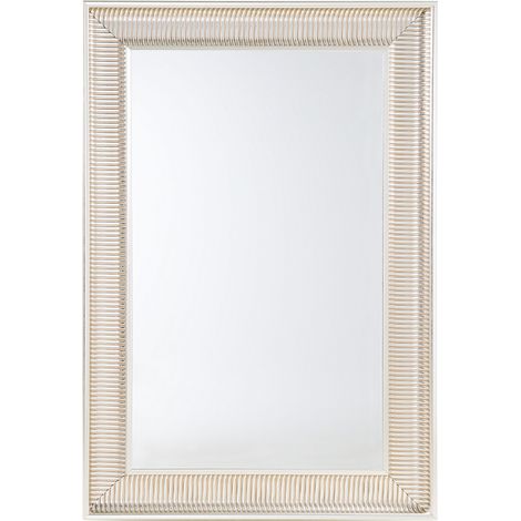 Espejo de pared dorado 60 x 90 cm marco sintético moderno estilo glam salón dormitorio Cassis (1/5)