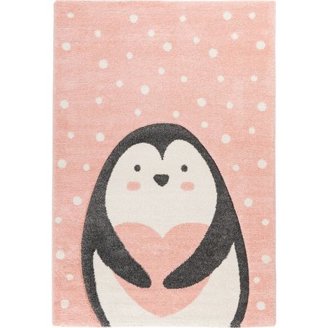 Tappeto per bambini Amigo Pinguino Rosa 120x170 cm (1/4)