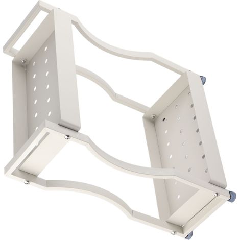 Étagère blanche de bar à café pour boîtes hermétiques et tasses à latte art, idéale pour la maison, le coin café et l'évier de la cuisine. Modèle à double niveau, 30 cm. (1/5)