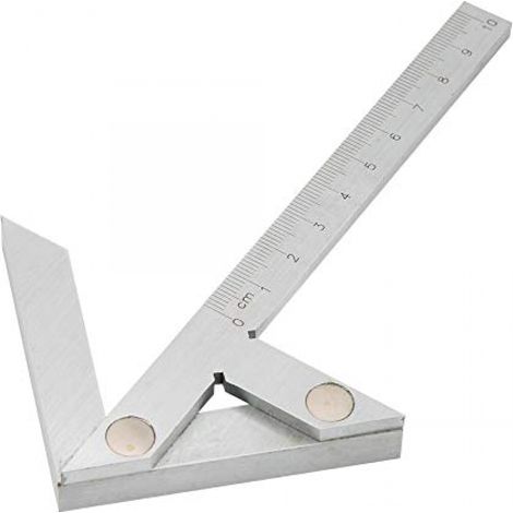 Règle centrage carrée 100x70 mm acier, équerre multiusage menuiserie (1/5)