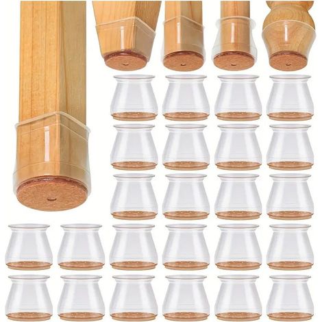 Housses pour pieds de table et de chaise, diamètre 32,532,532,5 mm, 29 pièces housses épaisses et résistantes à l'usure pour pieds de tabouret. (1/5)