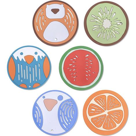 6 grandes nattes de table en PVC, protections thermiques pour cuisine, dessous de plat créatifs, épaissis et antidérapants (1/5)