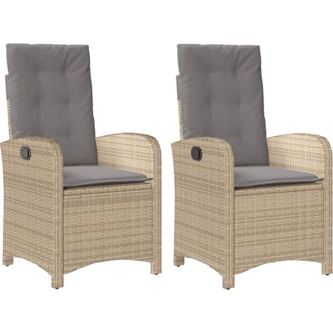 Maison Exclusive - Gartensessel Kissen 2Stk. Verstellbar Beigemis