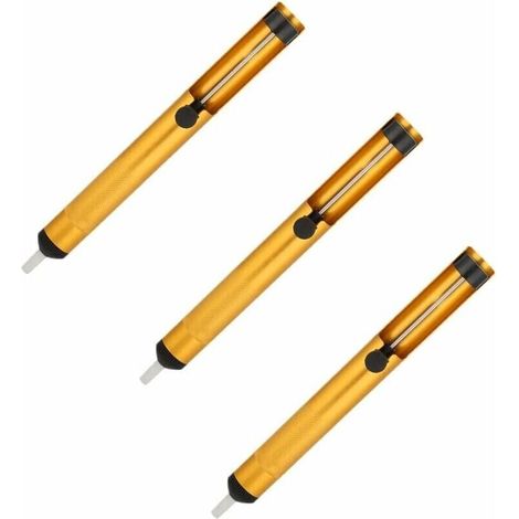 3pcs pistolet d'aspiration manuel pompe à dessouder soudure soudure aspirer soudure outil à main outils de fer à souder(Or)-Crezuo