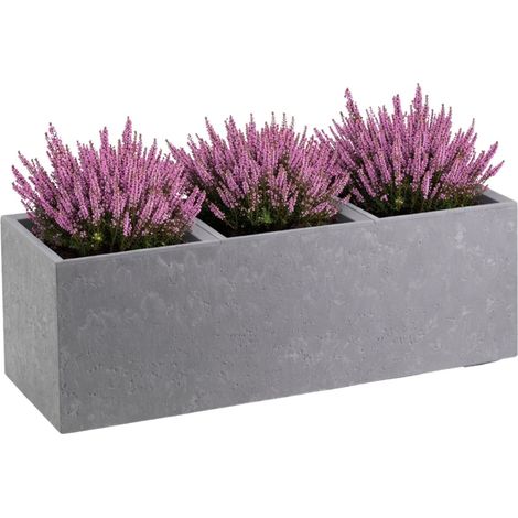 Vaso da fiori Betonique su ruote, cemento grigio, 90x30xh30 cm (1/5)