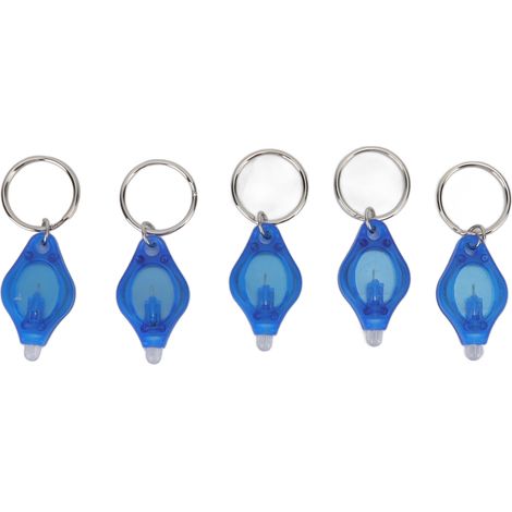 Ortviai Lampe de poche LED miniature pour clés – 5 pièces, lumière bleue, détecteur de bijoux, 40 x 23 x 7 mm, pile intégrée (1/5)