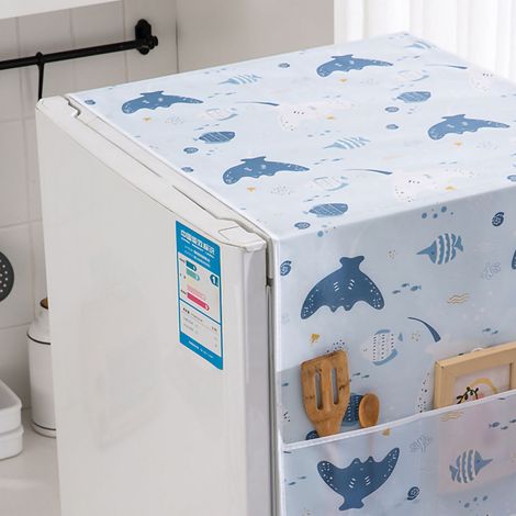 Housse de réfrigérateur en PEVA imperméable et résistante à l'huile, style torchon, pour la cuisine, Happy Sea, 130 x 55 cm / 51,2 x 21,7 pouces (1/5)