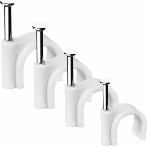 Lot de 400 clips de câble ronds solides et durables - 4 tailles de 4 mm, 6 mm, 8 mm, 10 mm - Pour ranger les câbles-LIAIKI (1/5)