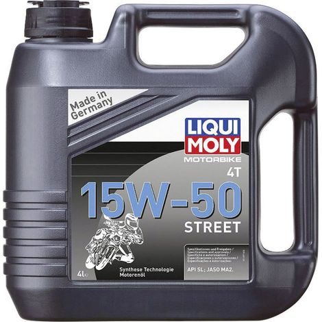 LIQUI MOLY Teilsynthetisches Motorradmotorenöl 15W50 Street 4T 4 Liter