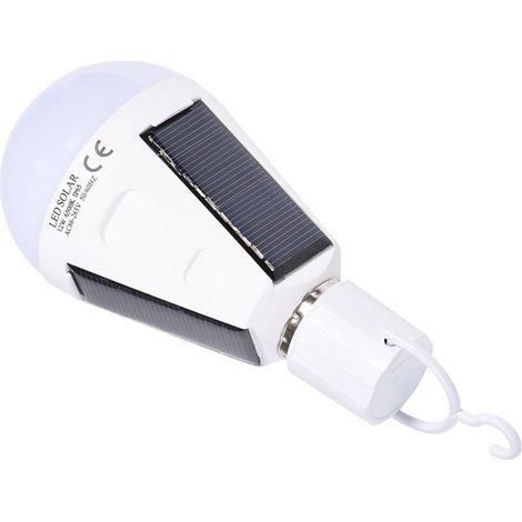 [Lampe LED Solaire] + [Bulbe] + [E27] + [1200mAh 12W Lampe Camping Portable Imperméable IP65] (1/5)