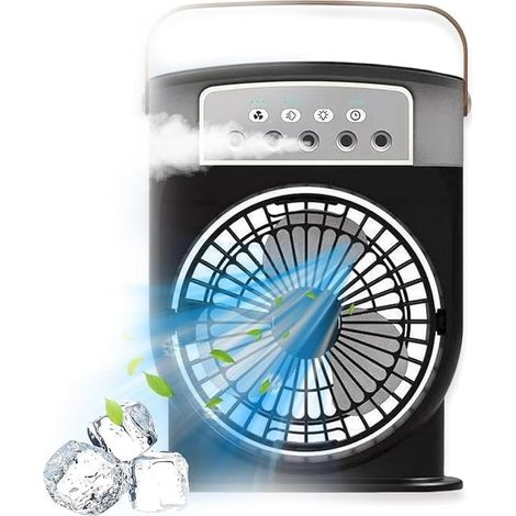 Refroidisseur d'Air Portable - Climatiseur avec Ventilateur à Glace, 3 Vitesses, Noir (Modèle à Brancher) (1/5)