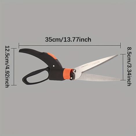 Sécateur de jardin pivotant, ciseaux de jardin à lame en acier inoxydable durci à rotation 360° - Bordure facile, sécateur de jardin extra-affûté, ergonomie confortable, tondeuse de pelouse de jardin (1/3)