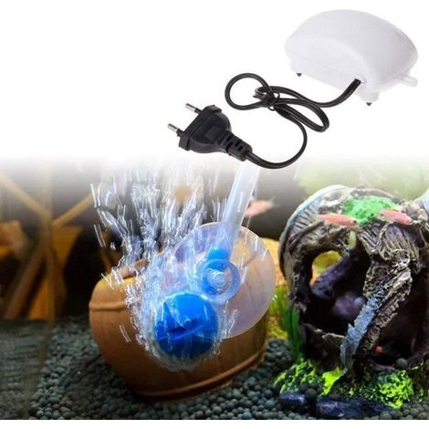 Pompe à Air Aquarium Ultra-silencieuse 2,5W Boîtier ABS Blanc (1/3)