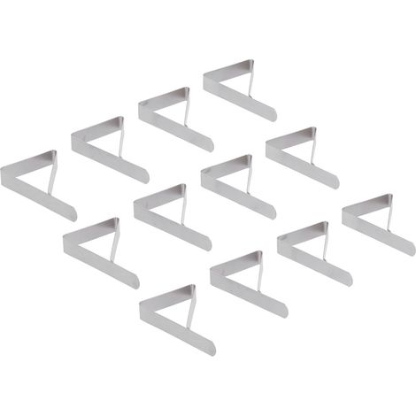 Set mit 12 dreieckigen Edelstahlclips für Garten- und Tischdecken (1/5)