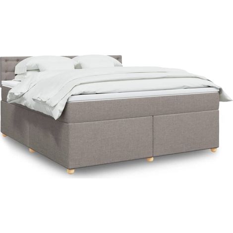 Boxspringbett mit Matratze Taupe 180x200 cm Stoff