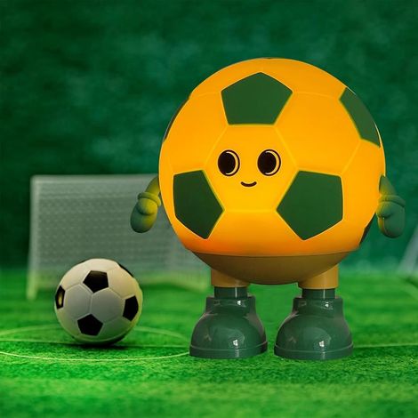 Children's LED Night Light, Football Style, Dimmable, Silicone, USB, Green (1/5)