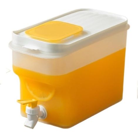 Distributeur de boissons monobloc - Capacité de 4 litres avec robinet anti-fuite - Distributeur en plastique pour boissons froides et jus de fruits (1/5)