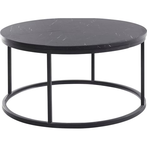 Greco-Table basse en marbre noir MDF (1/4)