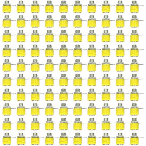 100 Stück 4-mm-Bananenstecker-Buchsen-Anschlussklemmen, gelb
