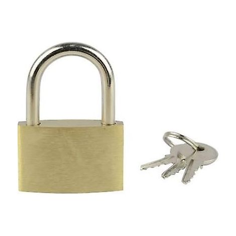 Cadenas en cuivre de 20 mm pour bagages, boîtes aux lettres et valises. La petite tête du cadenas s'ouvre facilement (GS24001). (1/3)