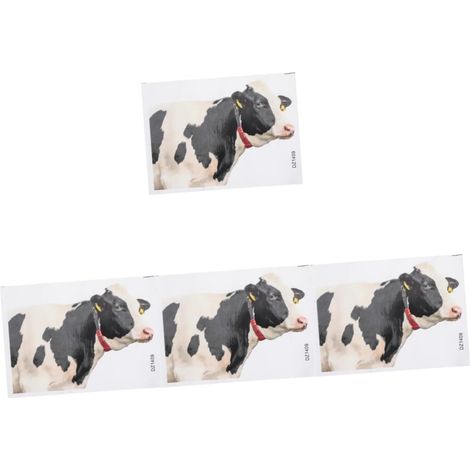 4 Ensembles vache stickers autocollant d'impression de vache ornement de décalque de mur voiture jouets animal autocollant mural autocollant à motif de vache décoration murale PVC (1/5)