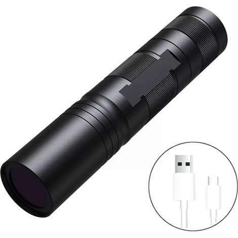 Lampe UV - 365 nm - Lampe À Ultraviolets Portative Rechargeable Par USB - Pour Détection D'Urine De Chat, Colles En Résine, Billets Et Bijoux - 1 Pièce (1/5)