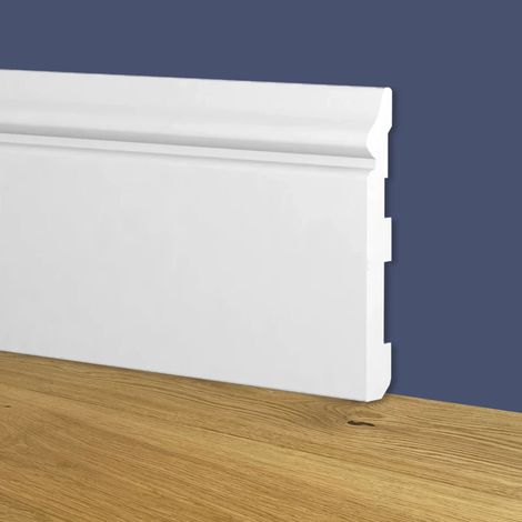 Battiscopa Zoccolino BIANCO mod. ETNICO 120x16mm in POLIMERI - Polistrutturato (prezzo al metro)
