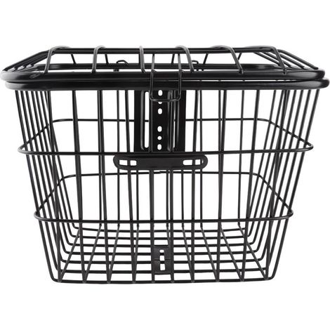 Panier avant universel pour vélo électrique, antirouille, robuste et résistant, grand espace de rangement, en fil de fer métallique. Idéal pour l'extérieur. (1/5)