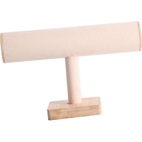Présentoir à bracelets, porte-bracelets, barre en T en bois, tour de rangement pour bijoux, accessoire de photographie robuste, fabrication soignée, porte-montres décoratif-Beige