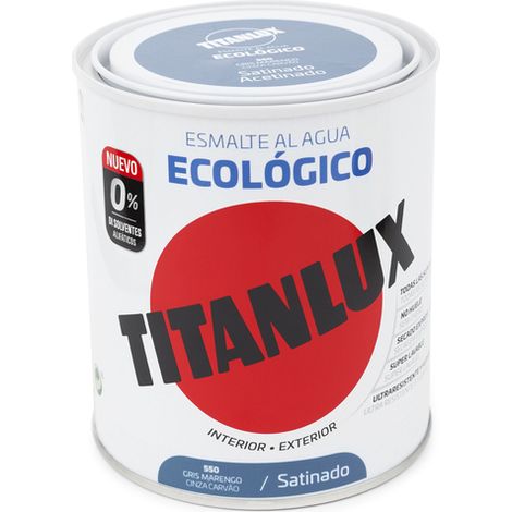Titanlux Ecológico Esmalte al agua mulisuperficie Satinado Gris Marengo 750 ml
