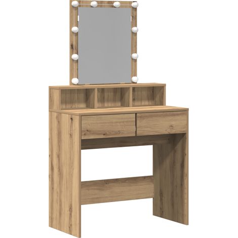 Coiffeuse，Table de maquillage chêne artisanal 80 x 41 x 144,5 cm Bois d'ingénierie CFW858181 (1/5)