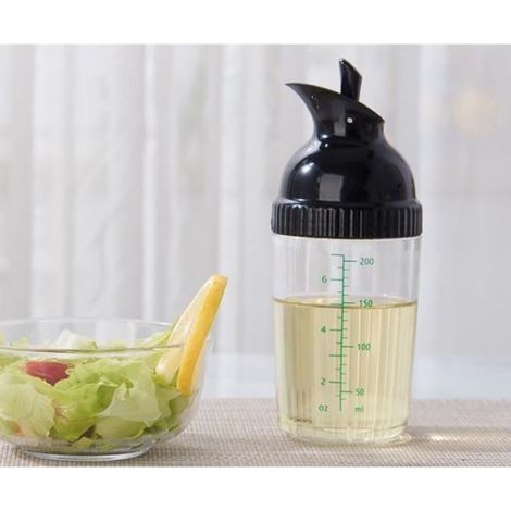 Shaker à Vinaigrette - 6.5x6.5x17cm - Couleur noir - 1 pièce - Matériaux PS et ABS (1/4)