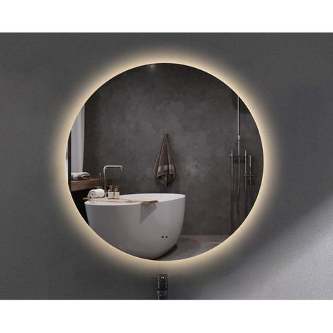 FugaFlow Eccelente Arredo Miroir rond 100 cm avec éclairage LED indirect, chauffe miroir et interrupteur infrarouge (1/4)