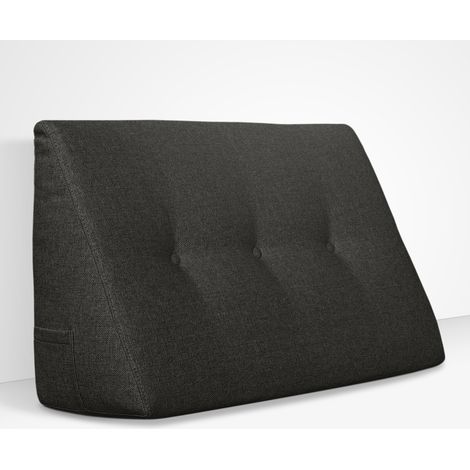 EVERGREENWEB - Cuscino da Lettura ergonomico, Cuscino Schienale a Cuneo per Letto e Divano Cuscino Per gambe Testata letto Misura 45x26 cm Colore Nero 100% Made in Italy CHILL PILLOW (1/5)
