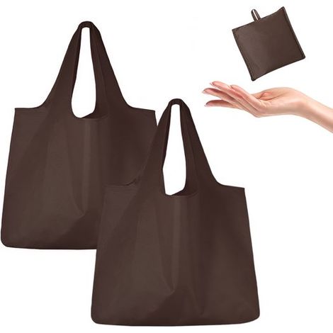Bolsas de compra plegables de tela Oxford，2 unidades，531038 cm，12,512,5 cm plegadas，Bolsa de almacenamiento，Bolsa de la compra (1/5)