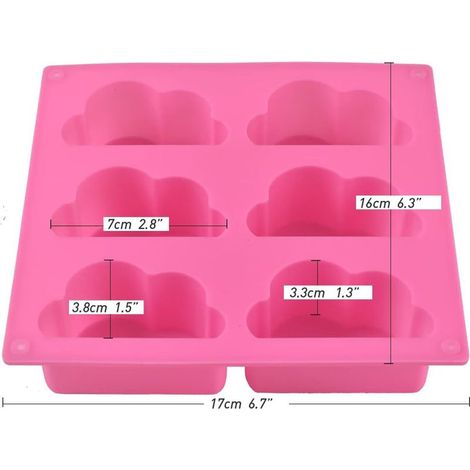 Set mit 4 wolkenförmigen Silikon-Seifenformen – 24 Mulden pro Form, für handgemachte und kosmetische Seifen (1/5)