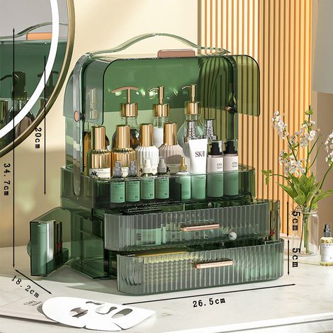 Coffret de rangement cosmétique de bureau, armoire de rangement multifonction à tiroirs multiples, étagère maquillage organiseur pour désordre, boîte de stockage