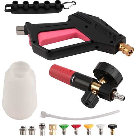 1/4" High Pressure Washer Snow Foam Cannon Lance Gun with 5 Nozzle 4000PSI (1/5)