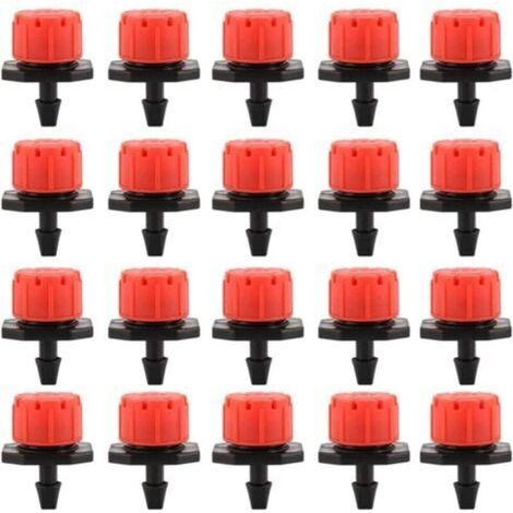 Lot de 100 goutteurs d'irrigation goutte à goutte, buses d'arrosage de jardin, arrosage automatique réglable à 360° pour plantes, serres, pelouses, bricolage (1/4)