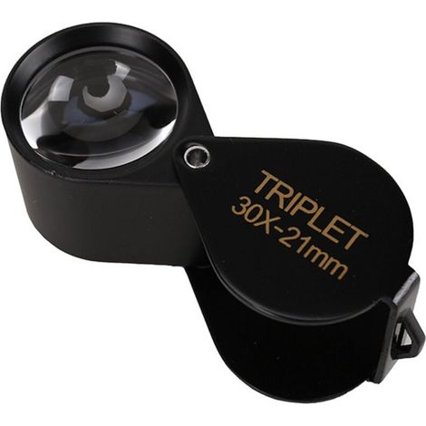 Loupe Bijoutier - Loupe Grossissante Verre 30 x 21 mm Lentille Oculaire - 30x Loupe de Poche - Pliable en Verre - Loupe de lecture (1/3)