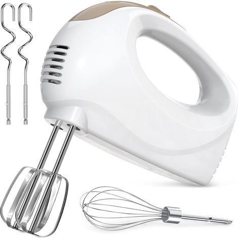 1 Batteur électrique à main,5 vitesses,2 fouets,2 crochets pétrisseurs,acier inoxydable,lave-vaisselle,cuisine domestique (1/4)