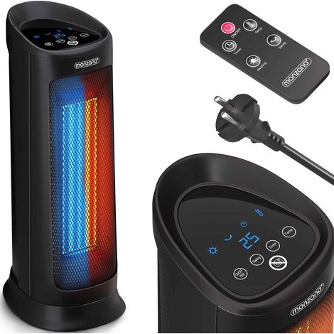 MONZANA® Keramik Heizlüfter 2000W 4 Betriebsmodi 15-40°C Energiesparend 120° Oszillation Timer Leise Fernbedienung Elektroheizung Heizstrahler schwarz (1/5)