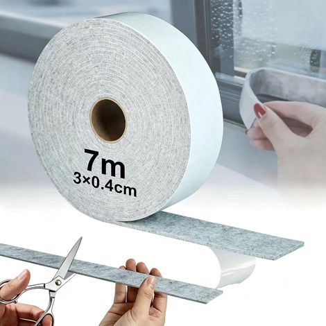 2 Rouleaux Feutrines Autocollantes 7m x 3cm x 4mm Auto-AdhéSif Patin Feutre Autocollant Protection Anti-Bruit et Anti-Rayures Idéal pour Tiroirs Meubles Sols et Fenêtres (1/5)