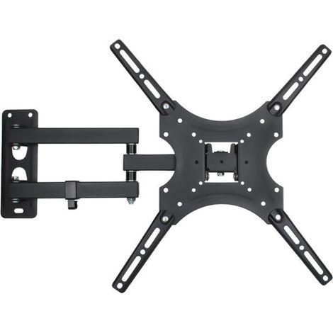 Support Mur TV - Réglable en Profondeur - Rotation Horizontale Gauche Droite - Pour Écrans 32 À 55 Pouces - Fixation Murale Incluse - 1 Pièce