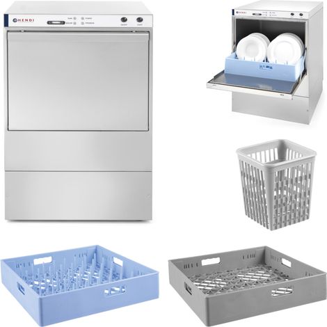 HENDI Geschirrspüler 50x50 - elektromechanische Steuerung, mit Laugenpumpe, 400V/6600W, 576x645x(H)837mm (1/5)