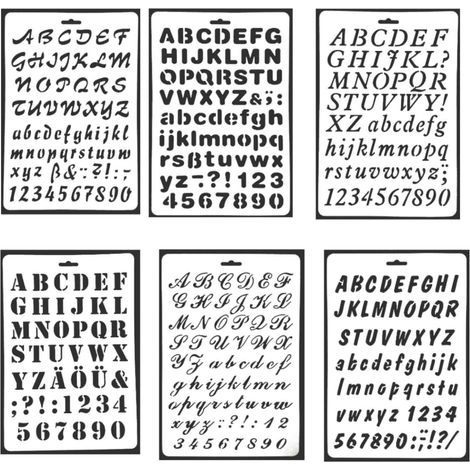 6 Pochoir alphabet, modèle lettre réutilisable, plastique flexible 31x21cm, pour bricolage mur bois papier(Troisième trimestre : août) (1/5)